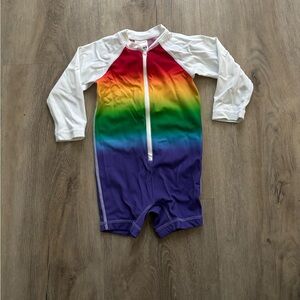 Rainbow Hanna Andersson long sleeve bathing suit onesie 80cm 18-24 months